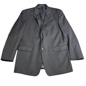 Ralph Lauren Mens Navy Blue 100% Wool Two Button Blazer Sport Coat 44L